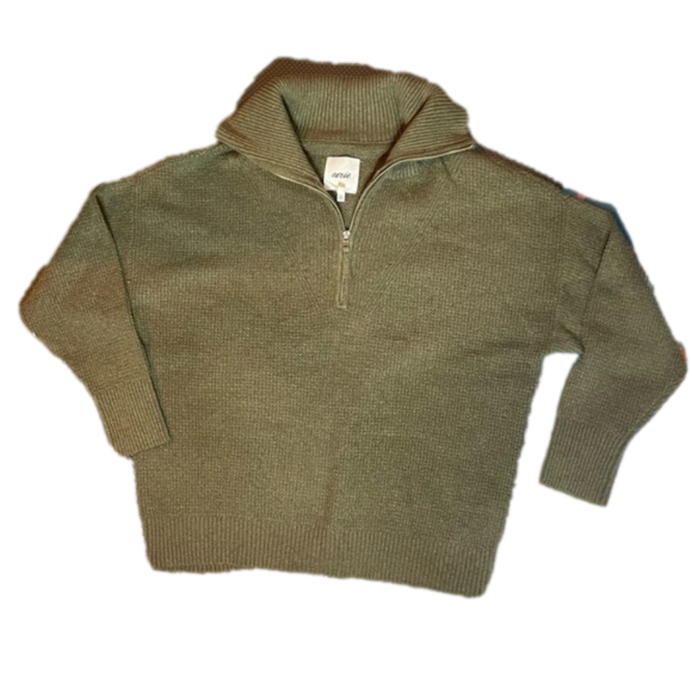 Aerie Olive Green Cowl Neck Sweater